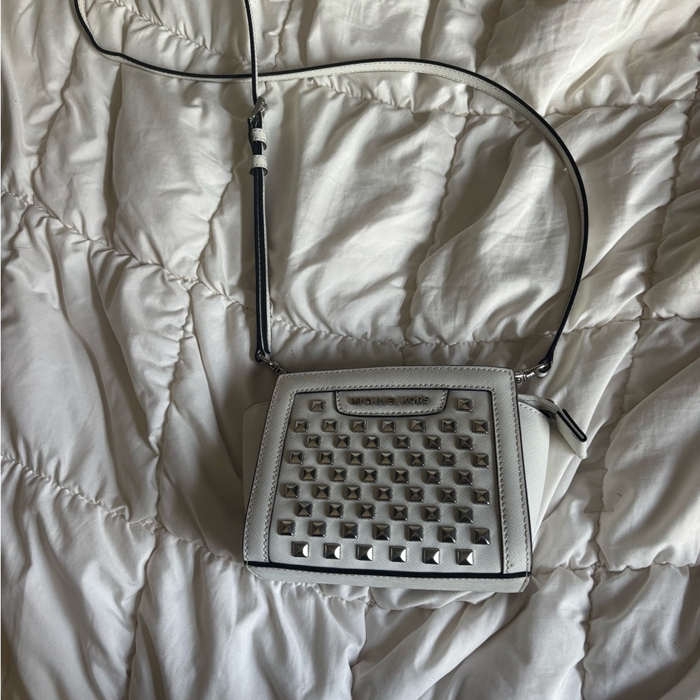 Michael Kors Studded Gray Crossbody Bag